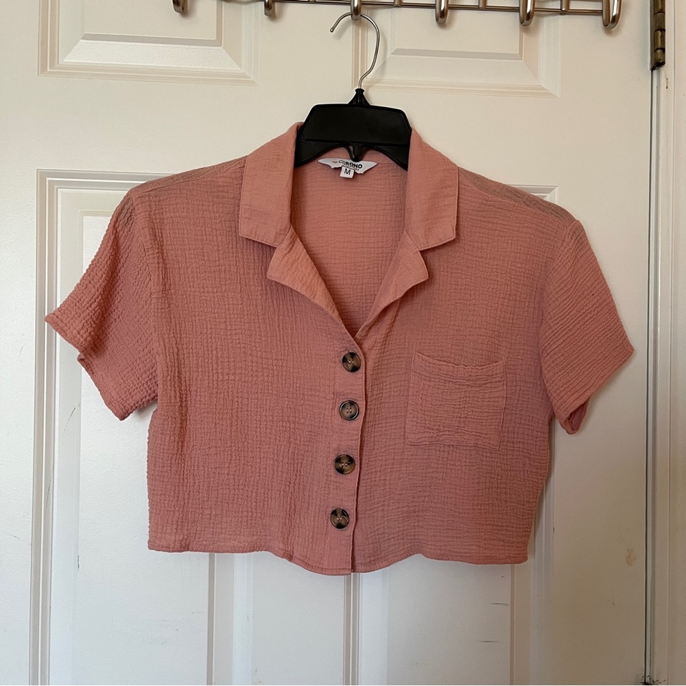 Pink Button Up Top - Picture 7 of 8